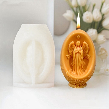 Easter Theme Saint DIY Silicone Candle Molds, Resin Casting Molds, White, 117x79.5x66.5mm