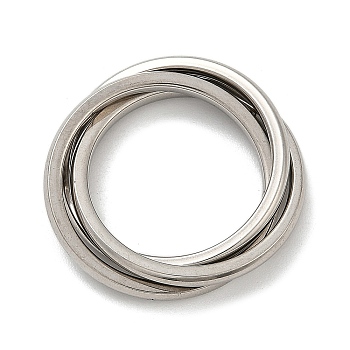 201 Stainless Steel Trinity Interlocking Ring Finger Rings, Stainless Steel Color, US Size 8(18.1mm)