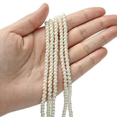 Umweltfreundliche runde Perlenstränge aus gefärbtem Glasperlen(X-HY-A002-4mm-RB001)-4