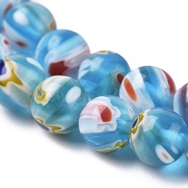 Redondas hebras de abalorios de vidrio millefiori(LK-P001-13)-3