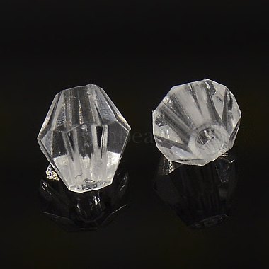 Faceted Bicone Transparent Acrylic Beads(DBB6mm01)-2
