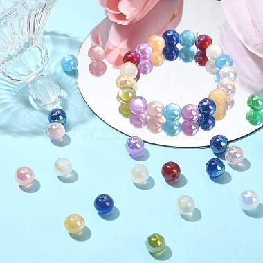 UV Plating Iridescent Acrylic Beads(MACR-CJ0001-75)-6