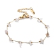 bracelets en chaîne de perles en quartz rose naturel(BJEW-G692-01B)-1