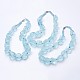 Rough Synthetic Aquamarine Beaded Necklaces(NJEW-G924-03)-4