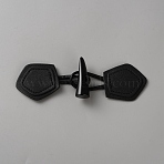 Resin Button, PU Leather Horn Toggle Button, Sewing Accessories, Black, 170x48x5mm(FIND-WH20009-99B)
