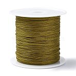 Nylon Braided Cord, Chinese Knotting Cord for Jewelry Making Macrame Craft, Olive, 0.4mm, about 28~30m/roll(X1-NWIR-C003-02U)