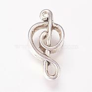 Alloy European Beads, Large Hole Beads, Musical Note, Antique Silver, 17.5x9x6mm, Hole: 4.5mm(MPDL-E047-01AS)