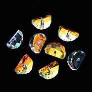 Electroplated Glass Charms, Faceted, Watermelon, Clear AB, 8x11x7mm, Hole: 1.2mm, about 48pcs/board, 4board/box(EGLA-N006-014A)