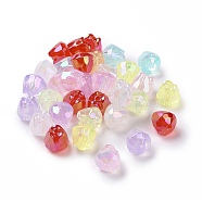 Transparent Acrylic Imitation Jelly Beads, Faceted Flower, Mixed Color, 15x14~14.5mm, Hole: 2.5mm(OACR-P011-02C)