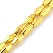 Electroplated Synthetic Magnetic Hematite Beads Strands, Rhombus, Golden Plated, 12~12.3x5.2~5.8x5.2~5.8mm, Hole: 1.2mm, about 33pcs/strand, 17.91''(45.5cm)(G-Z032-A01-01G)