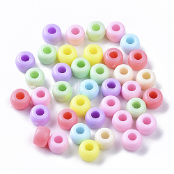 Opaque Polystyrene(PS) Plastic Beads, Column, Mixed Color, 8.5x6mm, Hole: 3.5mm, about 2000pcs/500g(KY-I004-03B)