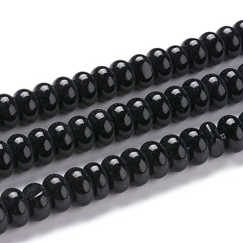 K9 Glass Beads Strands, Imitation Jade Glass Beads, Rondelle, Black, 8~8.5x4.5~5mm, Hole: 1.4mm, about 84pcs/Strand, 15.87 inch(40.3cm)