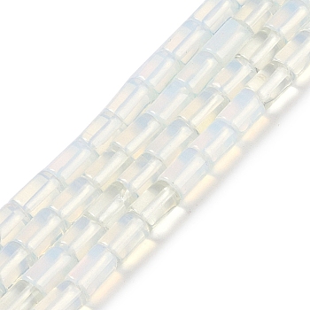 Opalite Beads Strands, Column, 7.5~8.5x5~6mm, Hole: 1mm, about 45~46pcs/strand, 14.69~15.04 inch(37.3~38.2cm)