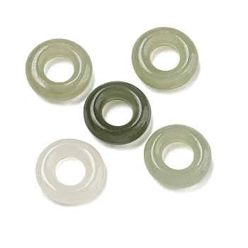 Natural Nephrite Jade/Hetian Jade Ring Charms, 11.5x4mm, Hole: 5mm