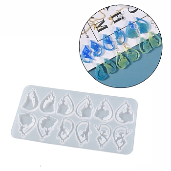 Fairy Pendant Silicone Molds, for UV Resin, Epoxy Resin Jewelry Making, White, 165x88x5mm