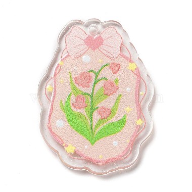 PeachPuff Flower Acrylic Pendants