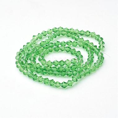 Lime Green Glass Bicone Beads Strands(X-GLAA-S026-01)-2