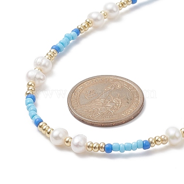 Acrylic Imitation Pearl & Glass Seed Beaded Necklace for Women(NJEW-JN04278)-4