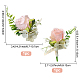 Craspire 2 pcs 2 style tissu de soie imitation rose corsage boutonnière(AJEW-CP0001-61B)-2