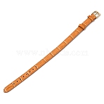 Imitation Leather String Bracelets with Stainless Steel Buckles, Golden, Orange, 9.06 inch(23cm)(AJEW-Z053-01B)