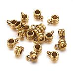 Tibetan Style Hangers, Bail Beads, Cadmium Free & Lead Free, Cup, Antique Golden, Size: about 4mm wide, 6mm long, Hole: 3mm(GAB636)