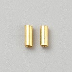 925 Sterling Silver Tube Beads, Tube, Golden, 1.4x1.2mm, Hole: 0.6mm(FIND-WH0817-196A-G)