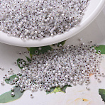 MIYUKI Delica Beads, Cylinder, Japanese Seed Beads, 11/0, (DB0223) Silver Lined Opal AB, 1.3x1.6mm, Hole: 0.8mm, about 10000pcs/bag, 50g/bag(SEED-X0054-DB0223)