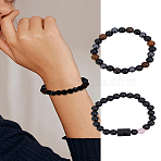 Natural Mixed Gemstone Stretch Bracelets, Constellations Theme Bracelet, Virgo, Inner Diameter: 2-3/8 inch(6cm)(BJEW-LP0001-25B)