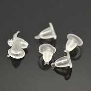 Plastic Ear Nuts, Earring Backs, Clear, 4x4mm, Hole: 0.5mm, about 200pcs/5g(X-KY-F002-01A)