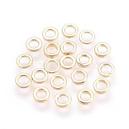 Brass Spacer Beads, Nickel Free, Real 18K Gold Plated, 5x1mm, Hole: 3mm(X-KK-R058-036G)