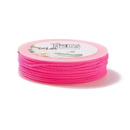 Braided Nylon Threads, Dyed, Knotting Cord, for Chinese Knotting, Crafts and Jewelry Making, Deep Pink, 1mm, about 21.87 Yards(20m)/Roll(NWIR-E023-1mm-31)