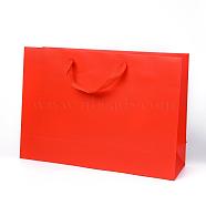 Kraft Paper Bags, with Handles, Gift Bags, Shopping Bags, Rectangle, Red, 28x40x12.2cm(AJEW-F005-04-D)