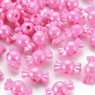 Opaque Acrylic Beads, AB Color, Candy, Hot Pink, 17x9x9mm, Hole: 2mm, about 943pcs/500g(MACR-S153-83-I07)