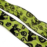 Polyester Ribbons, Garment Accessories, Halloween Theme, Pumpkin Pattern, 2-1/2 inch(63mm), about 5 yards/roll(OCOR-TAC0013-04B)