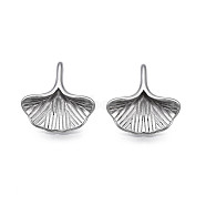 304 Stainless Steel Charms, Leaf, Stainless Steel Color, 13x13x4mm, Hole: 2x3mm(STAS-S057-47)