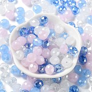 Glass Beads, Faceted, Rondelle, Royal Blue, 10x8mm, Hole: 1mm, about 67pcs/60g(EGLA-A034-SM10mm-18)