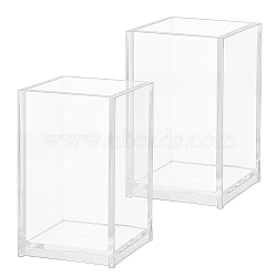 Acrylic Pen Container, Rectangle, Clear, 65x65x100mm(AJEW-WH0162-48)