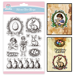 Custom PVC Plastic Clear Stamps, for DIY Scrapbooking, Photo Album Decorative, Cards Making, Rabbit, 160x110x3mm(DIY-WH0448-0801)