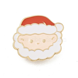 Christmas Theme Cartoon Alloy Brooches, Enamel Pins, Santa Claus, 27.5x29mm(JEWB-A025-01C)