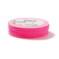 Braided Nylon Threads, Dyed, Knotting Cord, for Chinese Knotting, Crafts and Jewelry Making, Deep Pink, 1mm, about 21.87 Yards(20m)/Roll(NWIR-E023-1mm-31)
