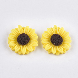 Resin Pendants, Sunflower, Yellow, 24x7mm, Hole: 1mm(X-CRES-T010-58A)