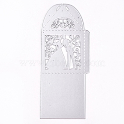 Frame Metal Cutting Dies Stencils, for DIY Scrapbooking/Photo Album/Wedding Gift Box, Decorative Embossing DIY Paper Card, Man with Woman, Matte Platinum Color, 178x75x0.8mm(DIY-I023-04)