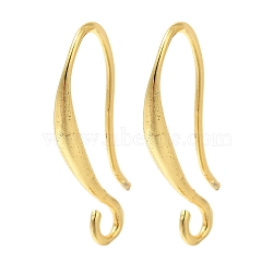 Rack Plating Brass Earring Hooks, Cadmium Free & Lead Free, Long-Lasting Plated, Real 18K Gold Plated, 20x2mm, Hole: 2.2mm, Pin: 0.6mm(KK-C081-10G)