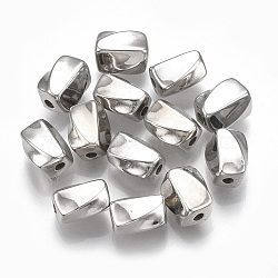 CCB Plastic Beads, Twist, Platinum, 7.5x5.5x5mm, Hole: 1.4mm, about 3036pcs/400g(CCB-S160-141)