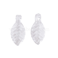 Transparent Acrylic Charms, Leaf, Clear, 10.5x5x3.5mm, Hole: 1.2mm, about 5000pcs/500g(TACR-G050-02A)