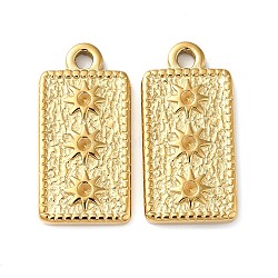 304 Stainless Steel Pendant Rhinestone Settings, Rectangle Charm, Real 18K Gold Plated, Fit for 1.2mm Rhinestone, 20.5x10x2mm, Hole: 1.8mm(STAS-Q252-25G)