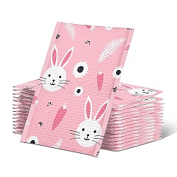 Rabbit Print Polyester Bubble Bags, Rectangle, Pink, 27x23cm, 100pcs/box(PW-WG70545-10)