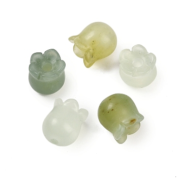 Natural Xiuyan Jade Beads, Flower, 10.5x9x9mm, Hole: 1.5mm