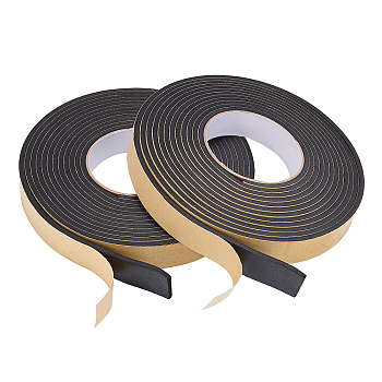 Strong Adhesion EVA Sponge Foam Rubber Tape, Anti-Collision Seal Strip, Black, 25x4mm, 5m/roll
