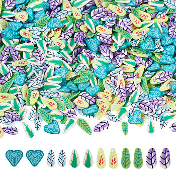 60G 6 Style Handmade Polymer Clay Cabochons, Polymer Clay Slices for Resin Crafts & DIY Projects, Mixed Shapes, 5~8x3~6.5x0.4~0.5mm, 10g/style